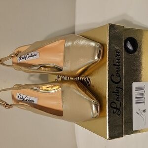 Lady Couture Gold Slingback Heels